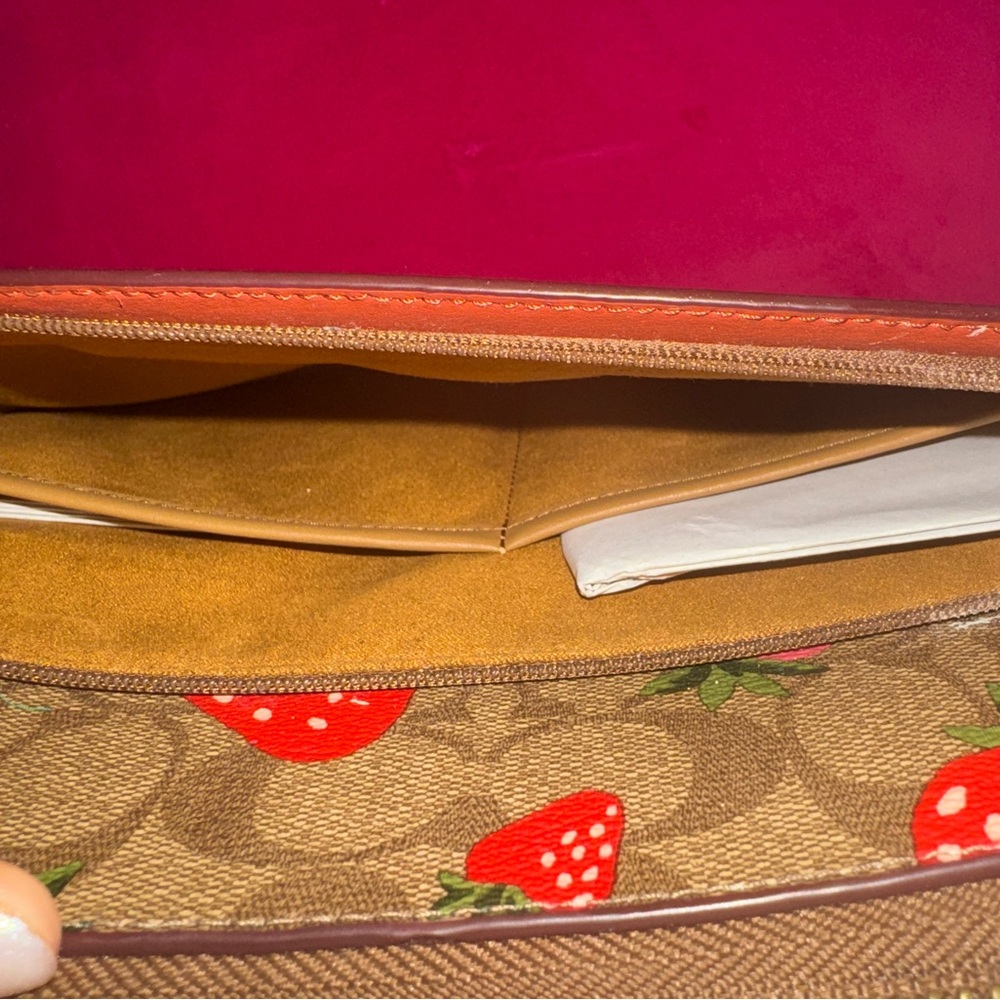 Coach Leather Strawberry Laptop Sleeve - Picture 4 of 5